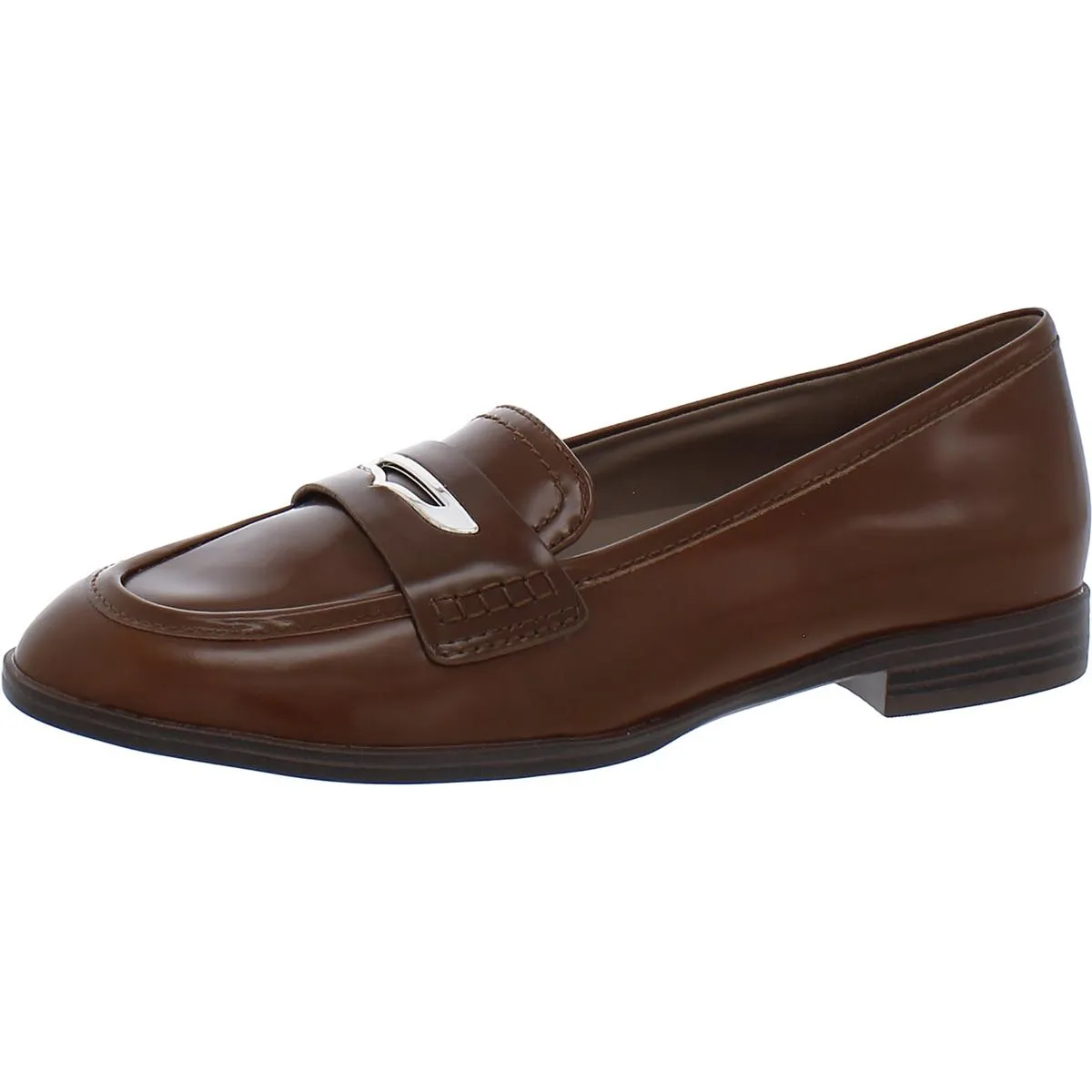 27 Edit Womens Leather Block Heel Loafers