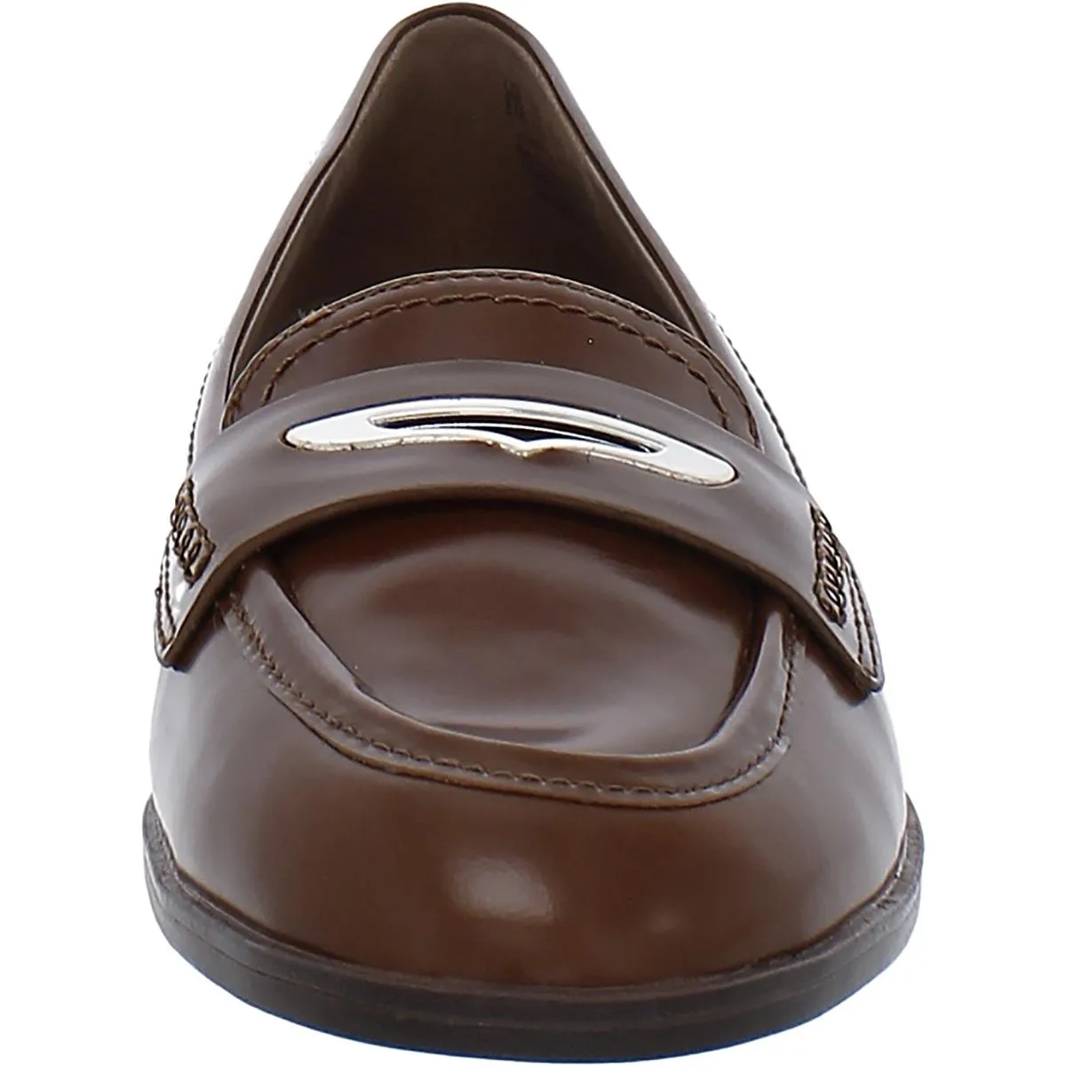 27 Edit Womens Leather Block Heel Loafers