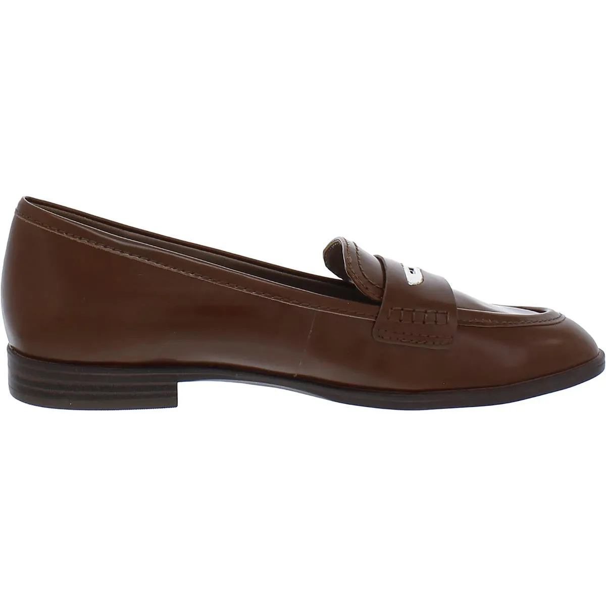 27 Edit Womens Leather Block Heel Loafers