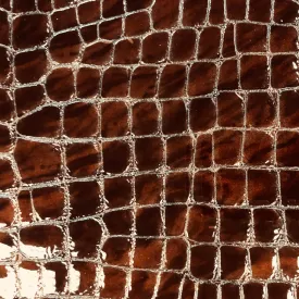2oz Variegated Brown Crocodile Embossed Cow Leather (per square foot)