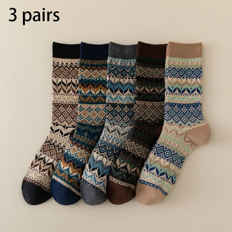 3 Pack Womens cotton Socks Autumn and Winter Warm Socks