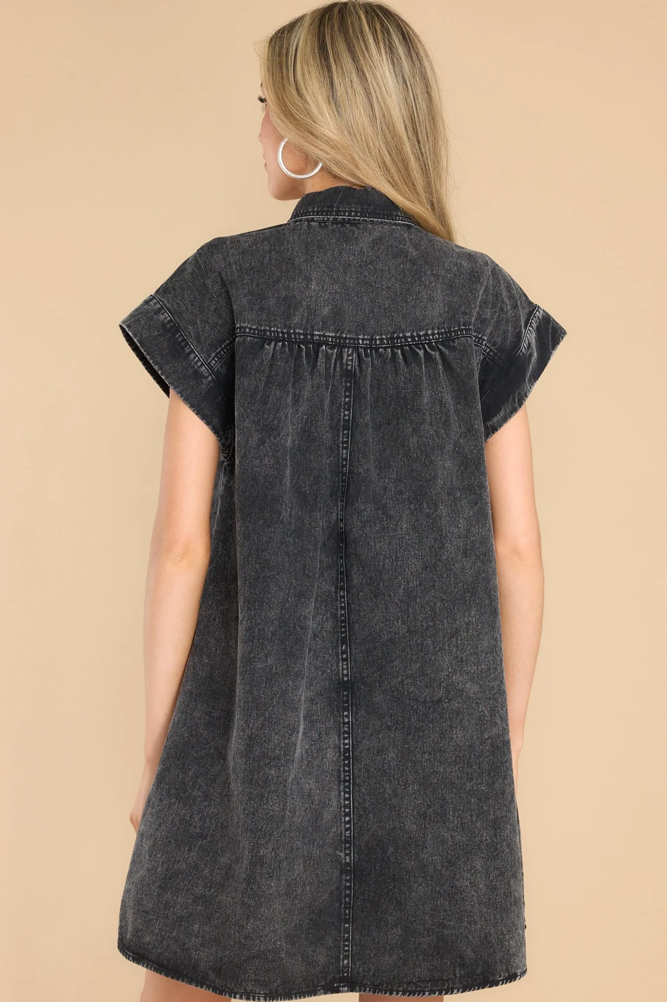 Achieve Greatness Black Denim Dress