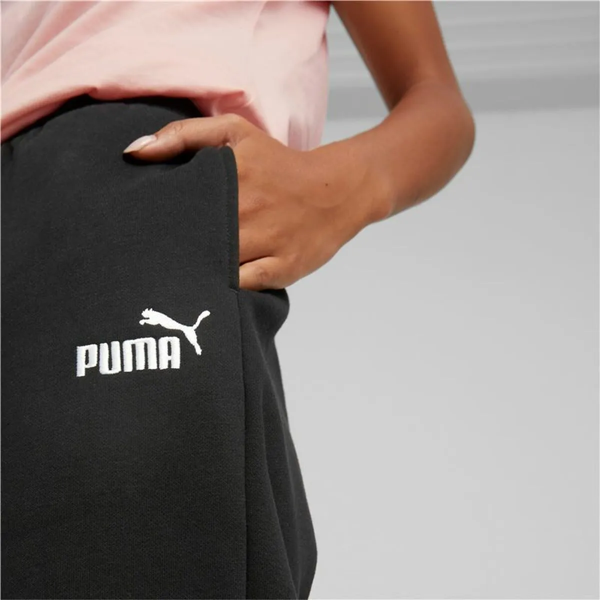 Adult's Tracksuit Bottoms Puma ESS  Embroidery High-Waist Lady Black