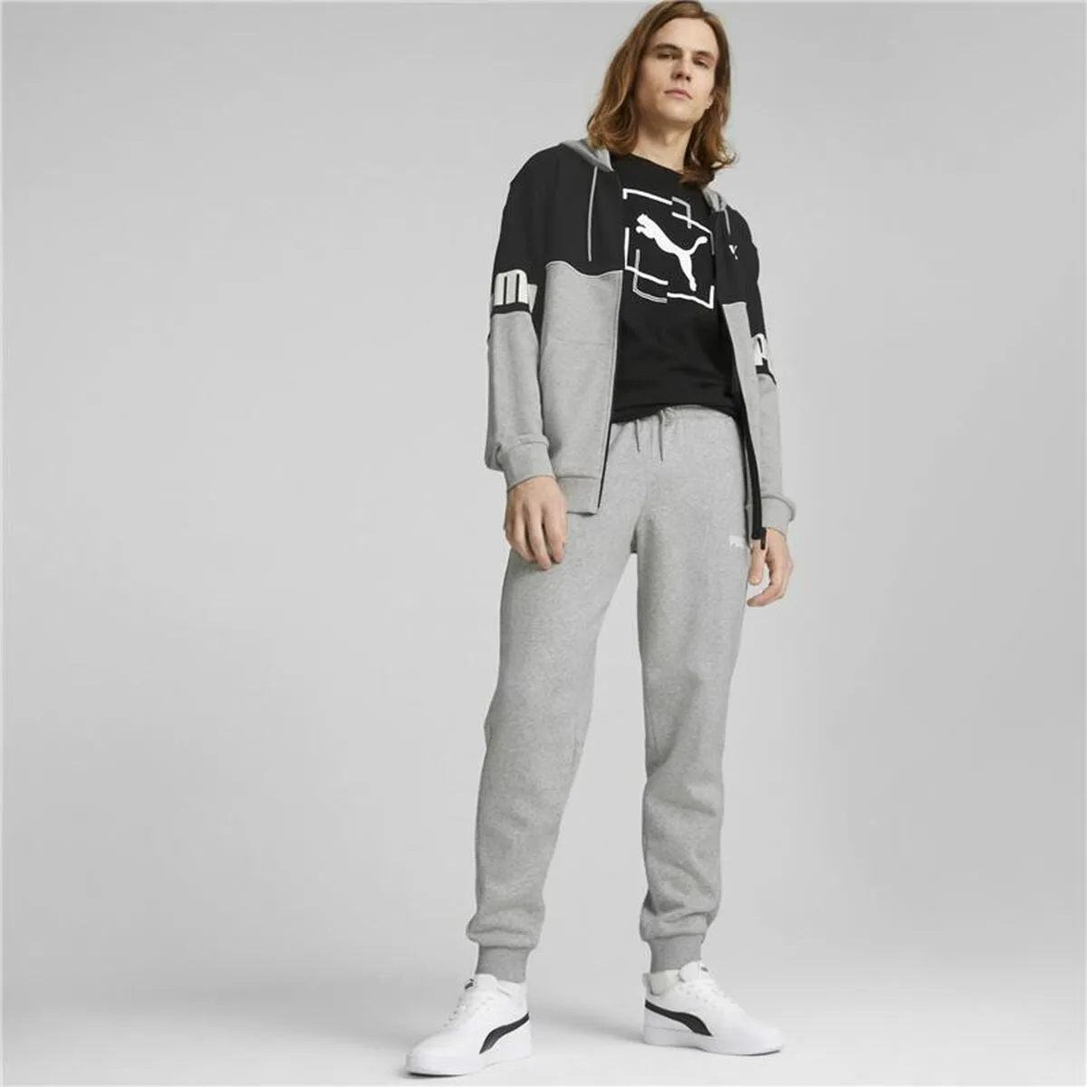 Adult's Tracksuit Bottoms Puma Power Grey Men