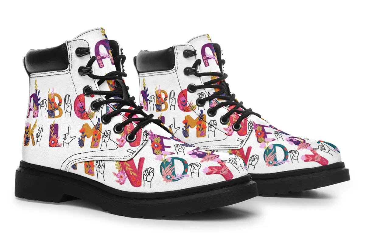 ASL Floral Alphabet Classic Vibe Boots