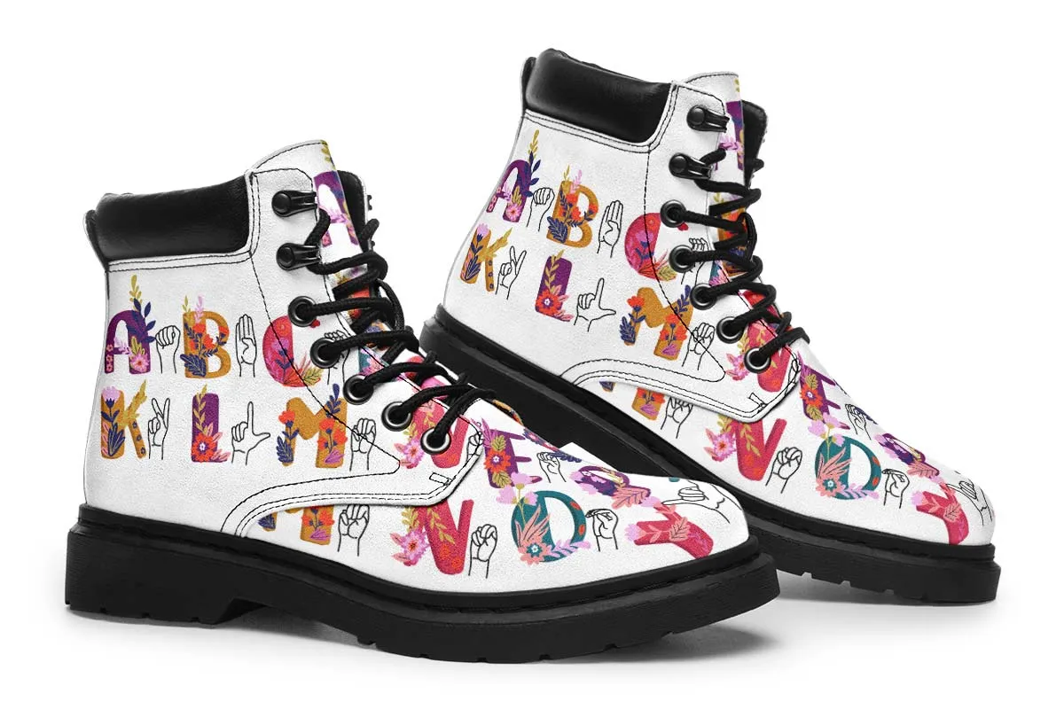 ASL Floral Alphabet Classic Vibe Boots