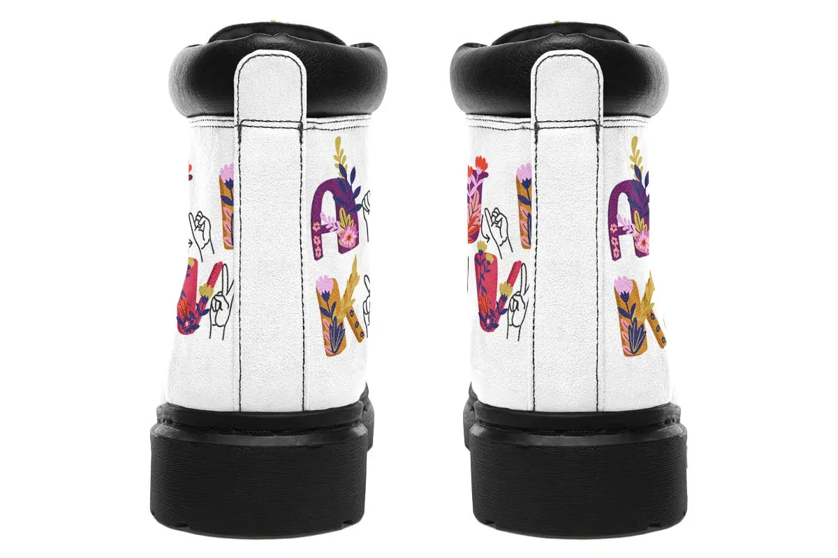 ASL Floral Alphabet Classic Vibe Boots