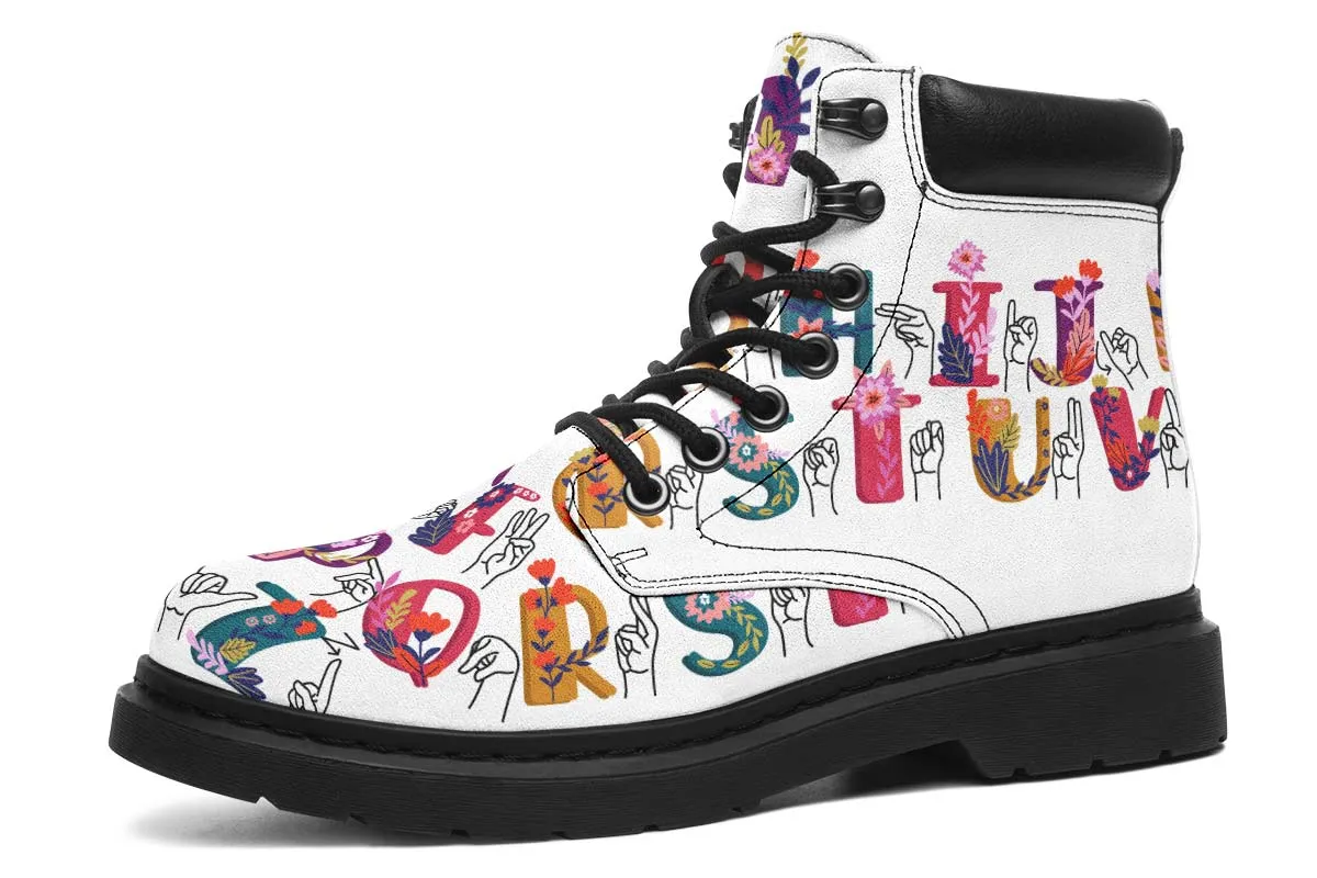 ASL Floral Alphabet Classic Vibe Boots