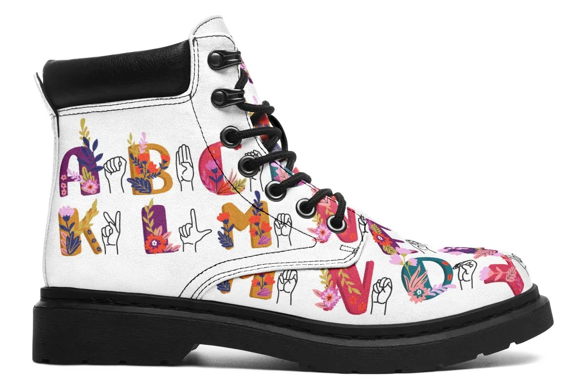 ASL Floral Alphabet Classic Vibe Boots