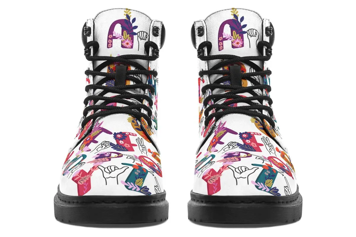ASL Floral Alphabet Classic Vibe Boots
