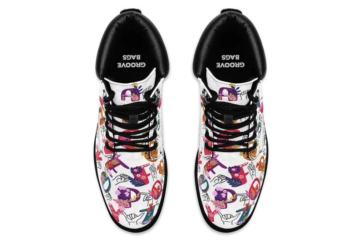 ASL Floral Alphabet Classic Vibe Boots