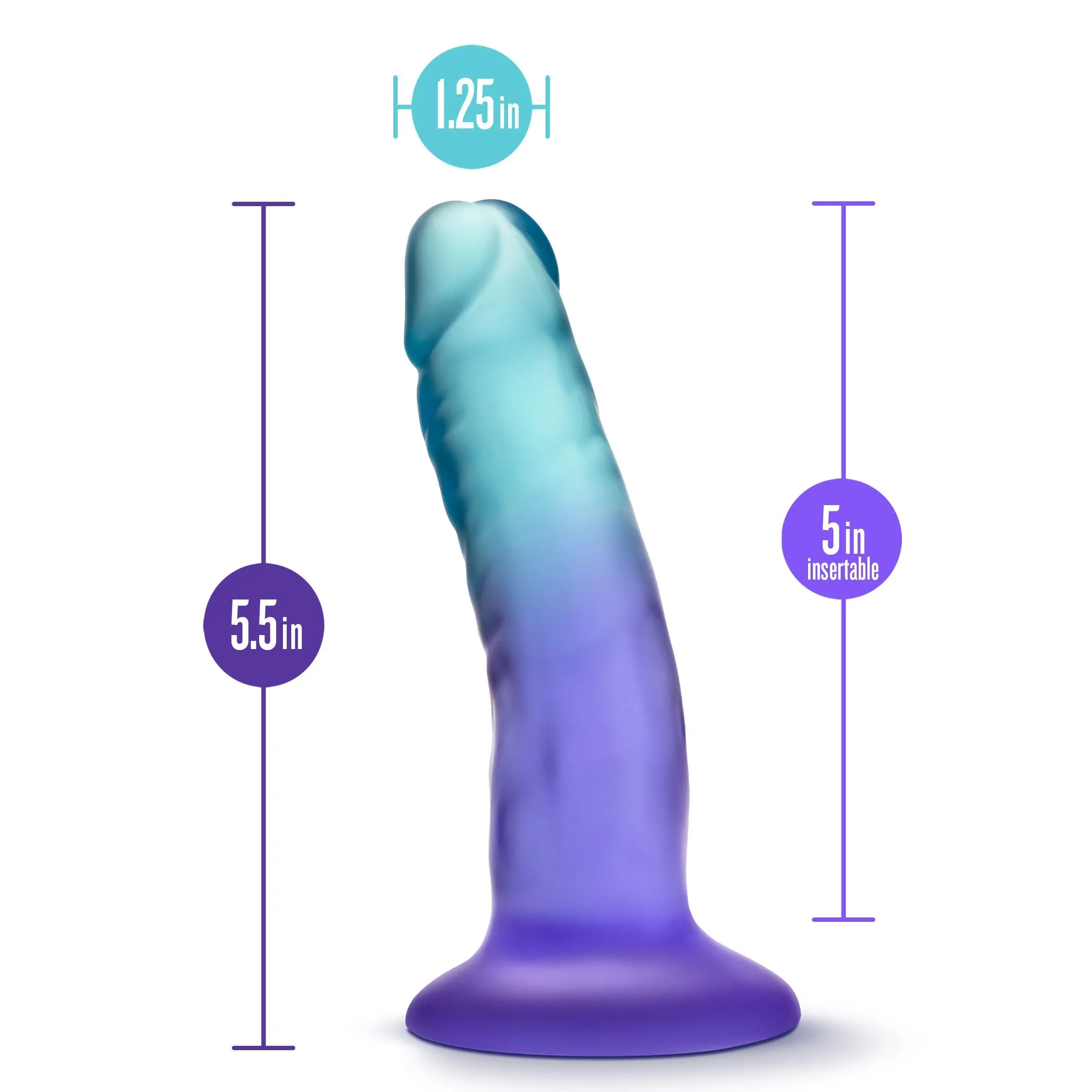 B Yours - Morning Dew - 5 Inch Dildo - Sapphire