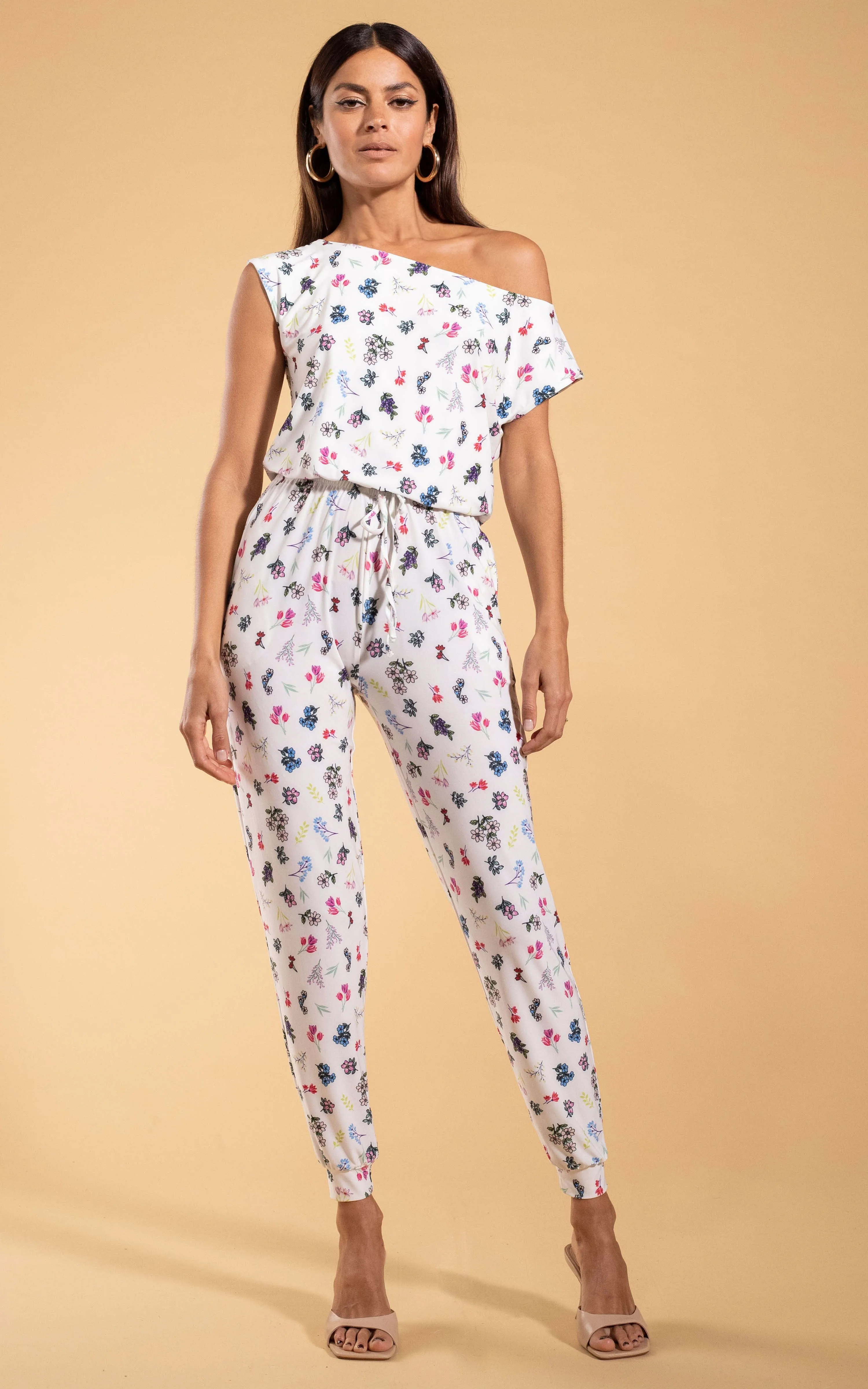 Billie Slinky Jumpsuit in Spaced Ditsy Floral