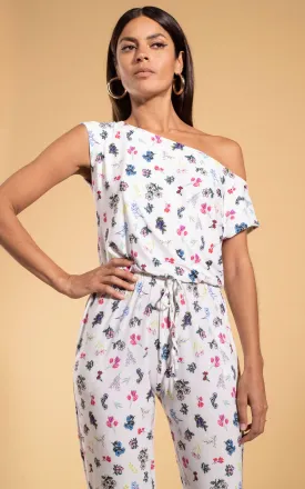 Billie Slinky Jumpsuit in Spaced Ditsy Floral