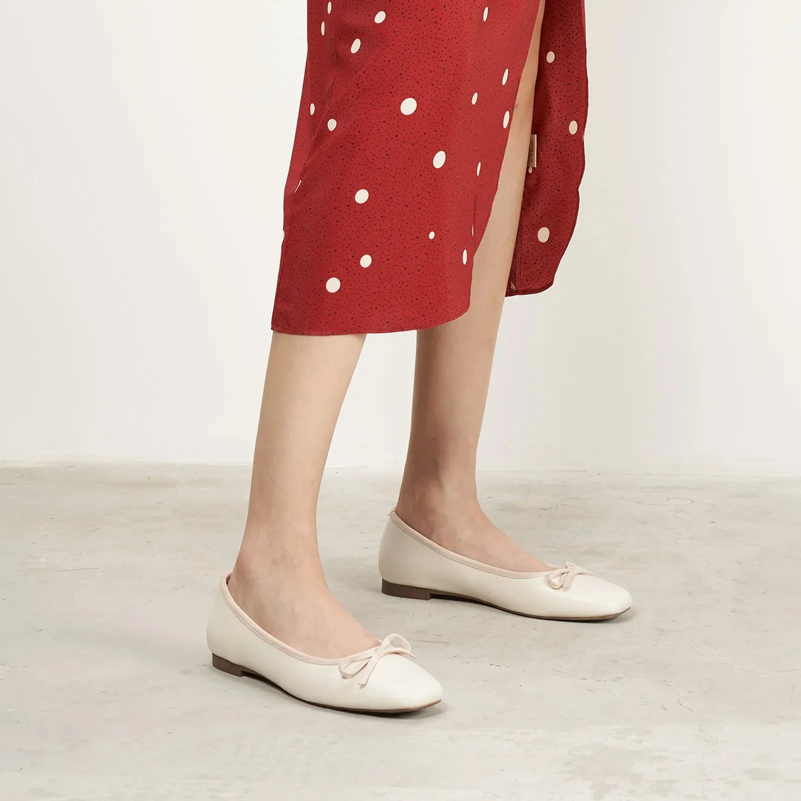 Bowknot Ballet Flats (Elena) White