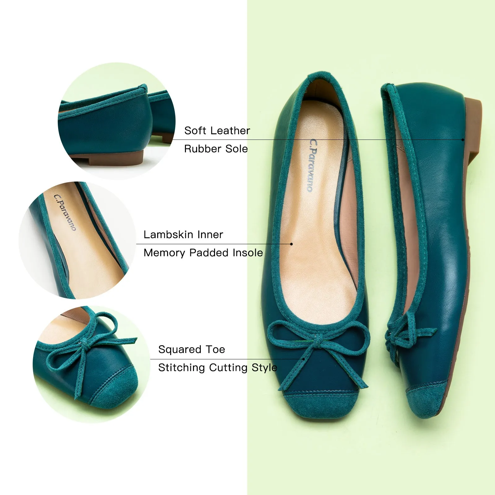 Cap-Toe Ballet Flats (Elena)
