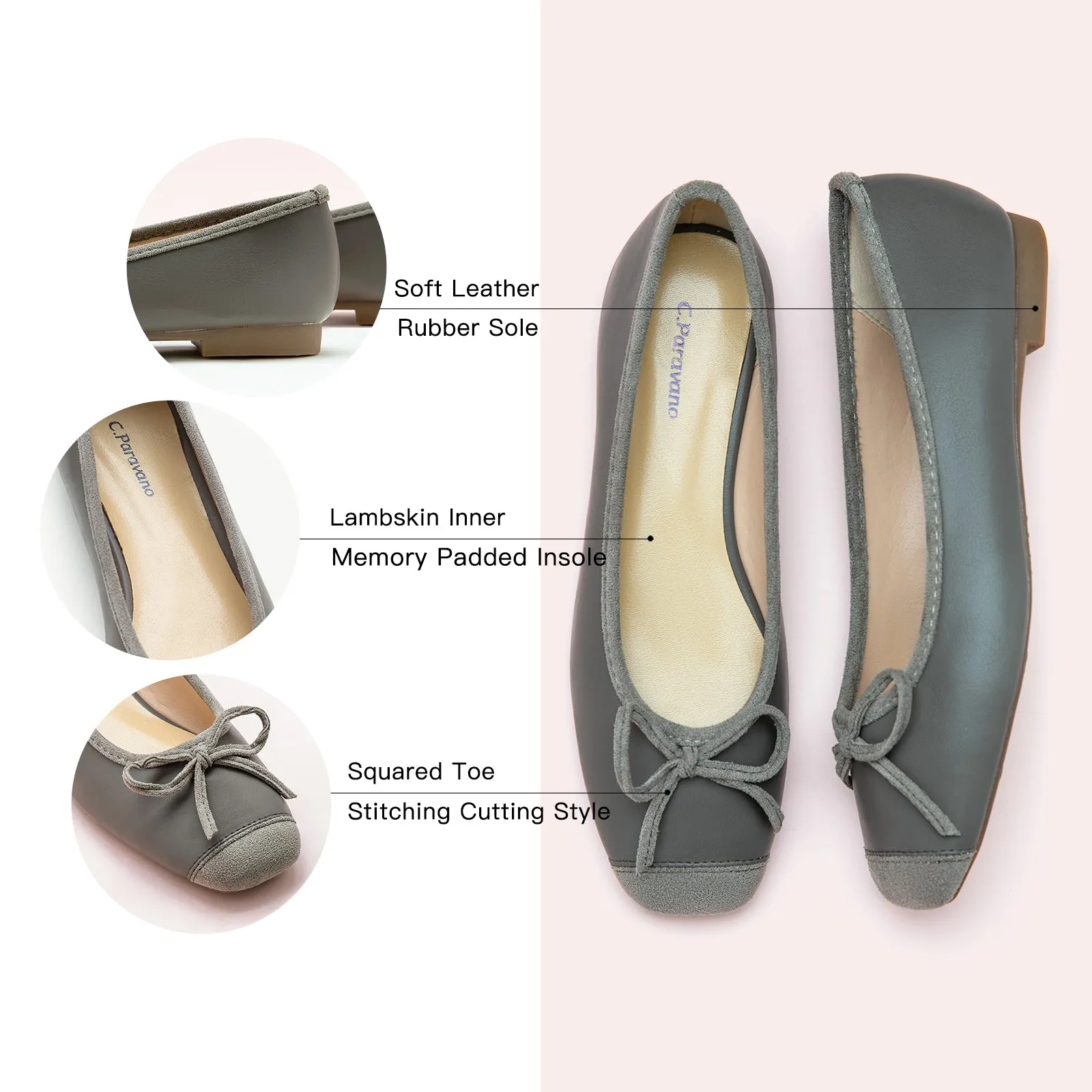 Cap-Toe Ballet Flats (Elena)