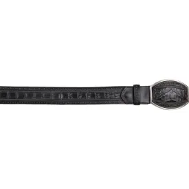Casual Mens Black Crocodile Belt