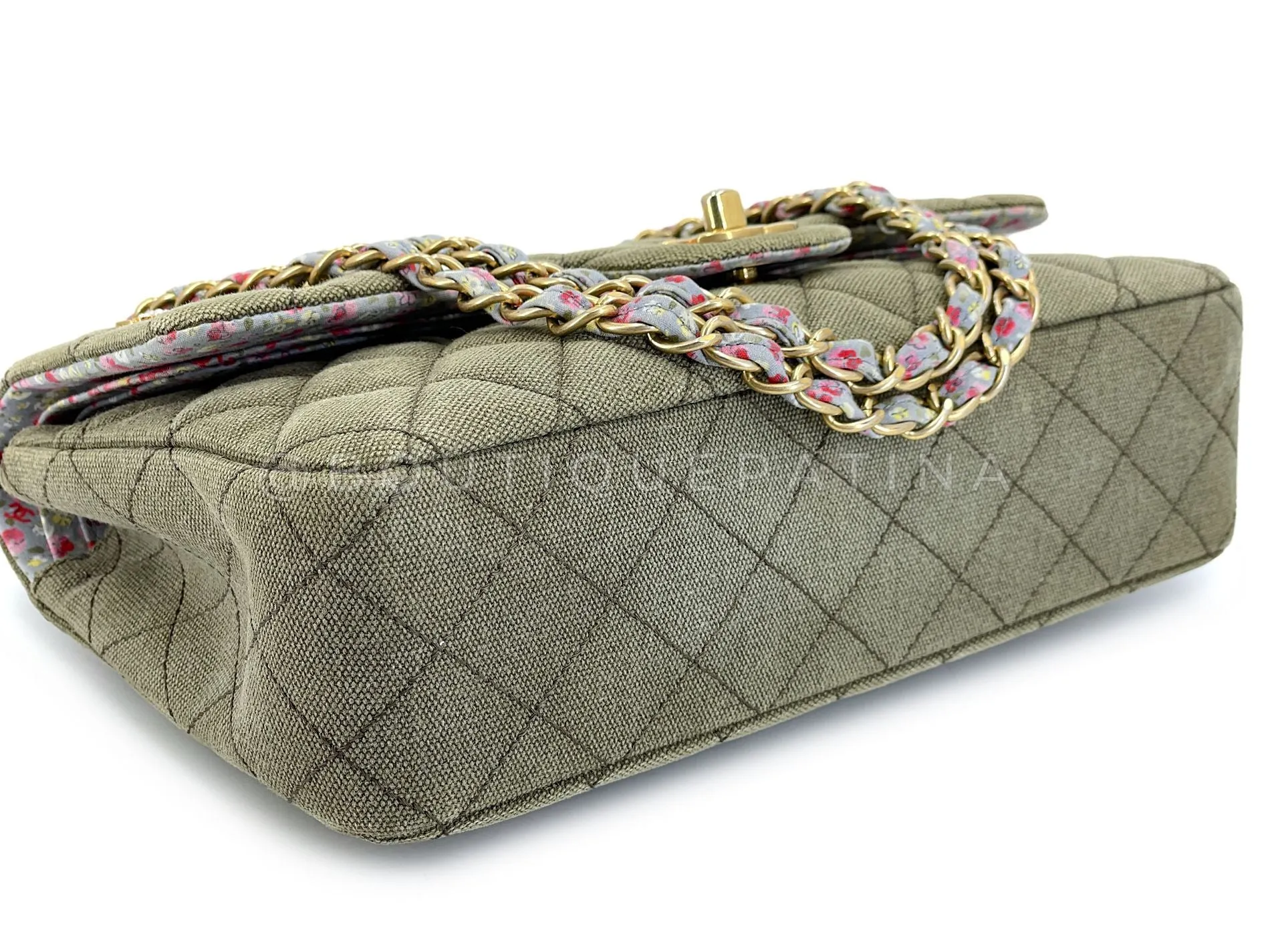 Chanel 17C Coco Cuba Khaki Medium Classic Double Flap Bag GHW CPX