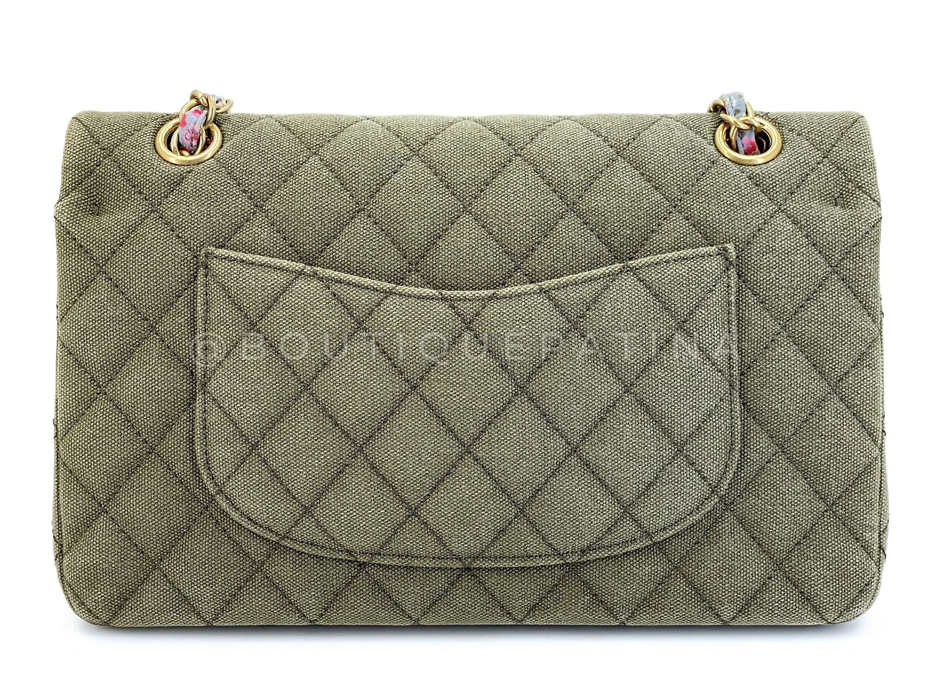 Chanel 17C Coco Cuba Khaki Medium Classic Double Flap Bag GHW CPX