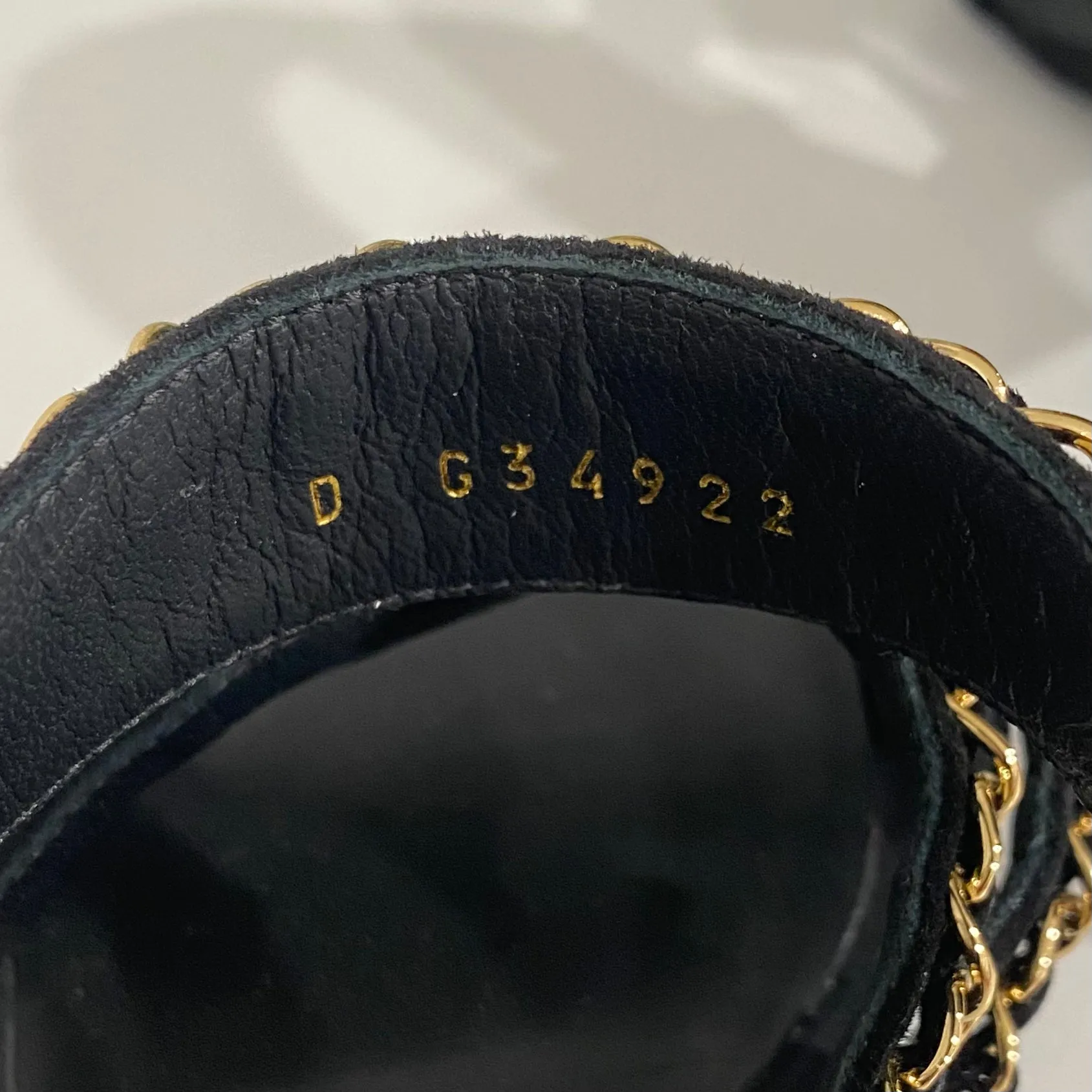 Chanel Black and Gold Chain Sandals
