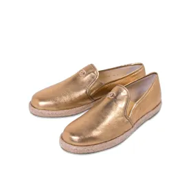 Chanel Gold Metallic Leather Espadrilles