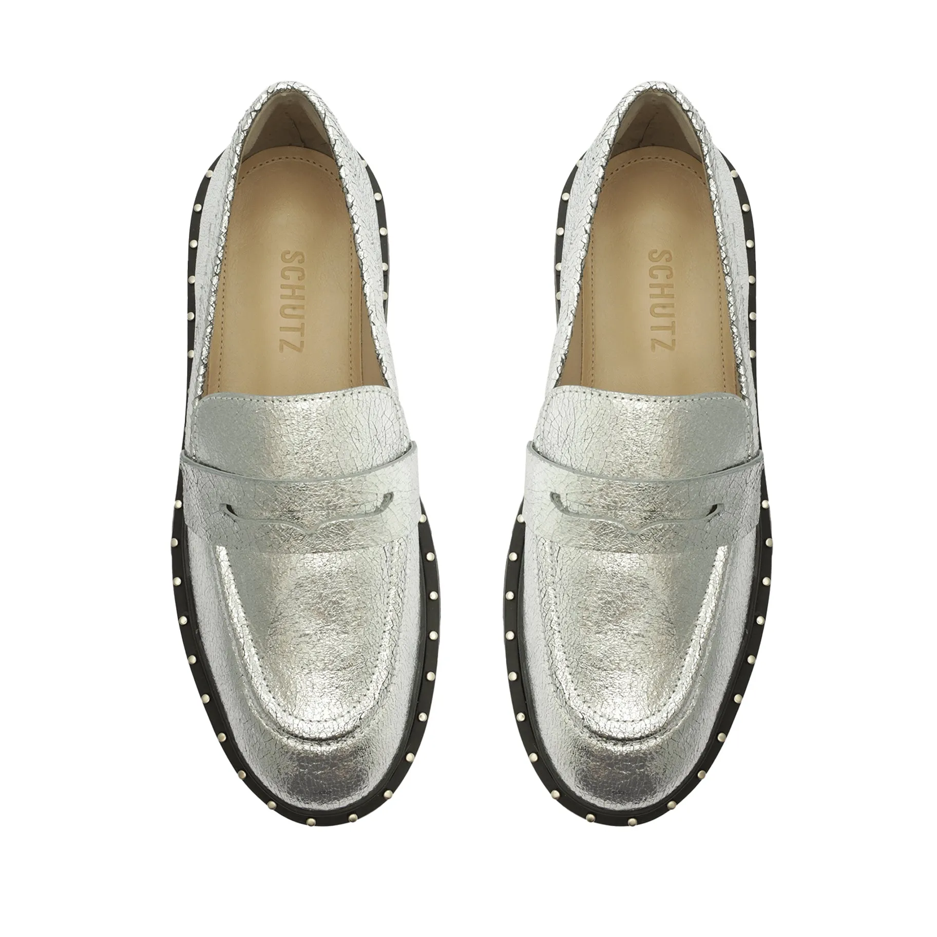 Christie Studs Crackled Leather