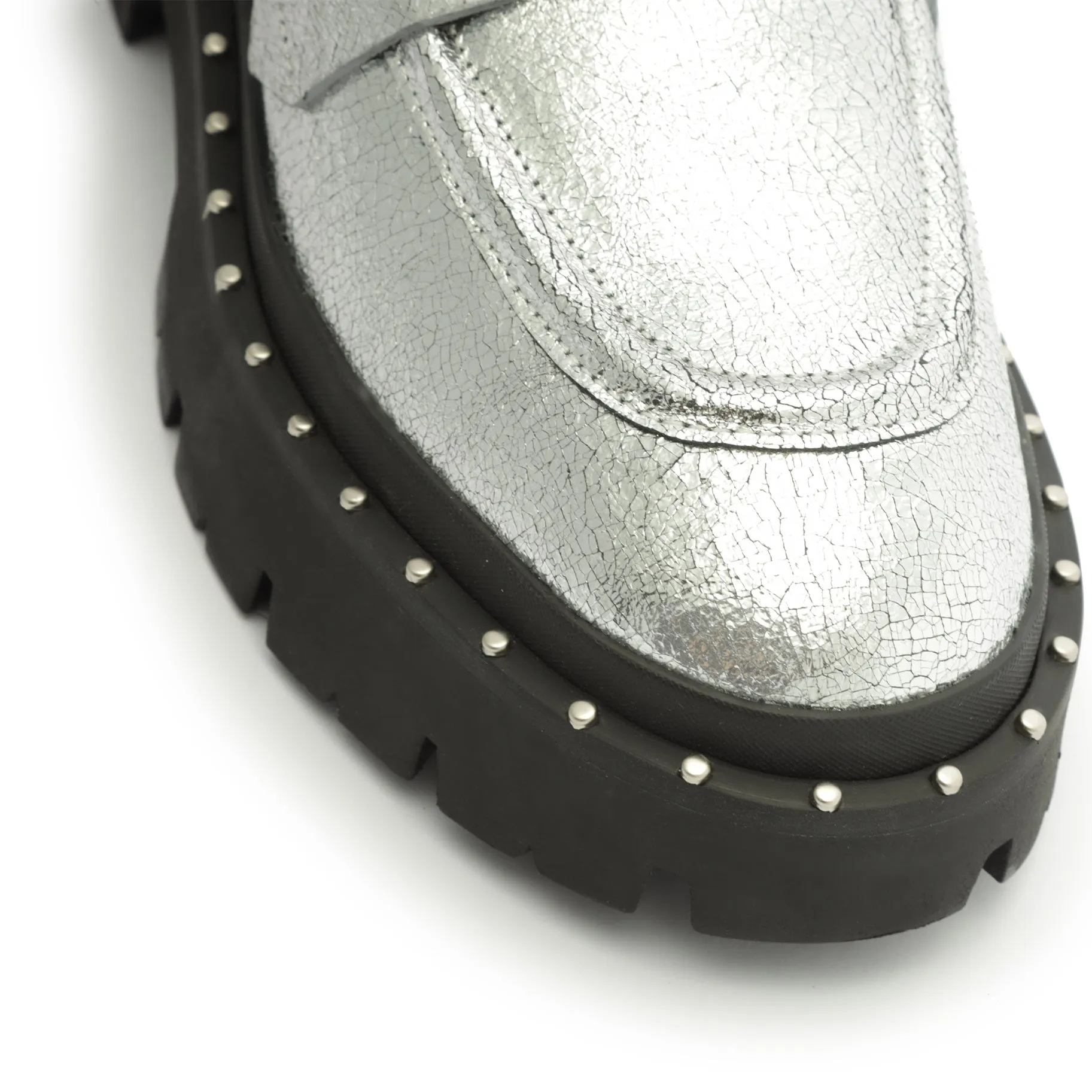 Christie Studs Crackled Leather