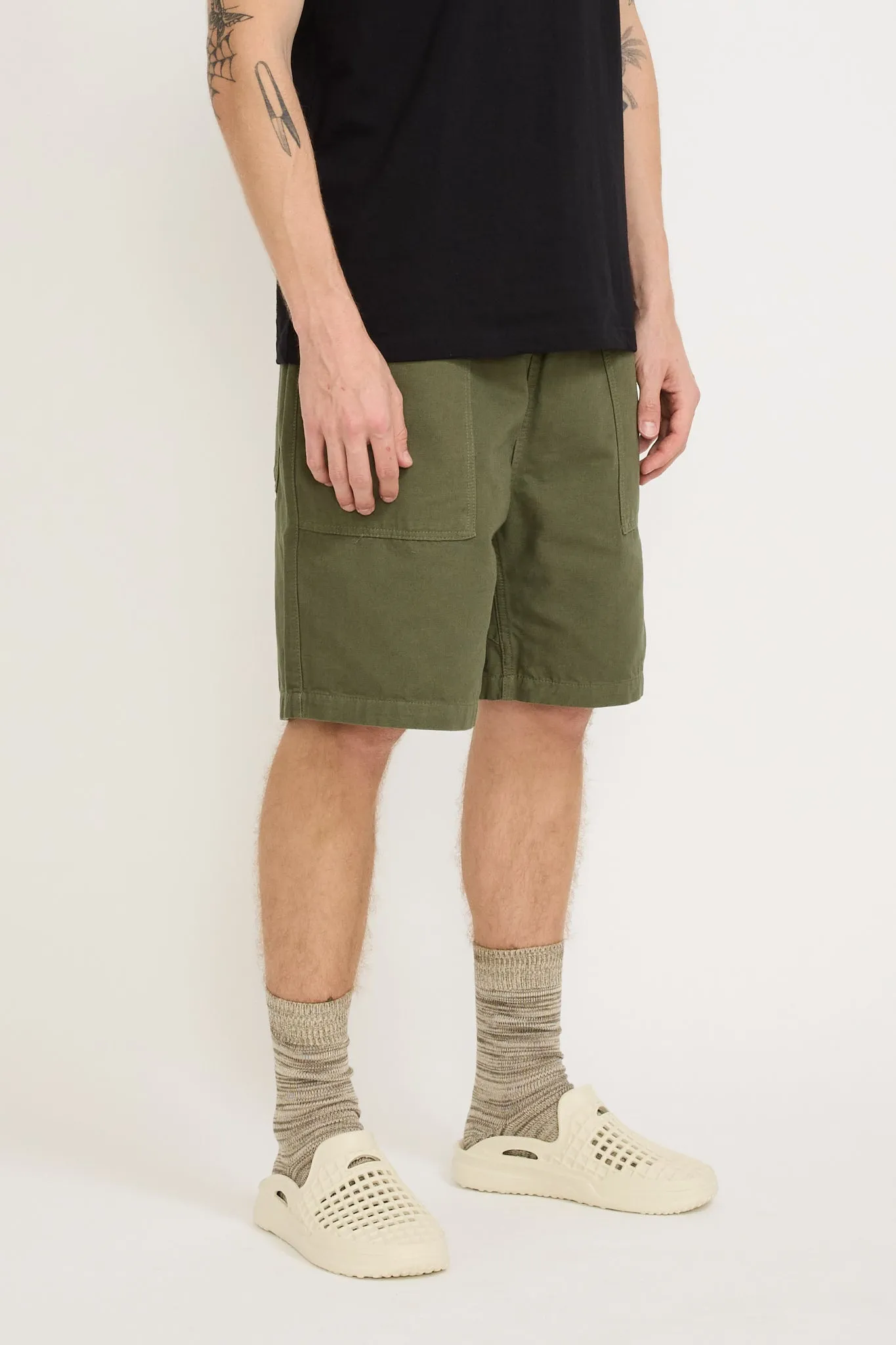 Classic Canvas Chef Shorts Olive