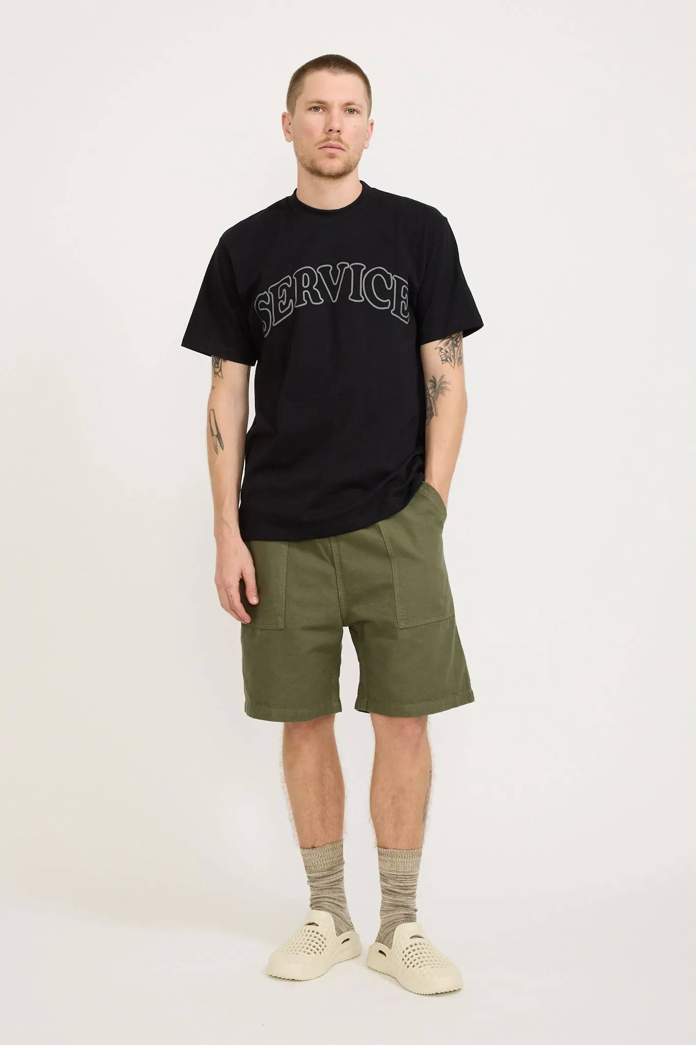 Classic Canvas Chef Shorts Olive