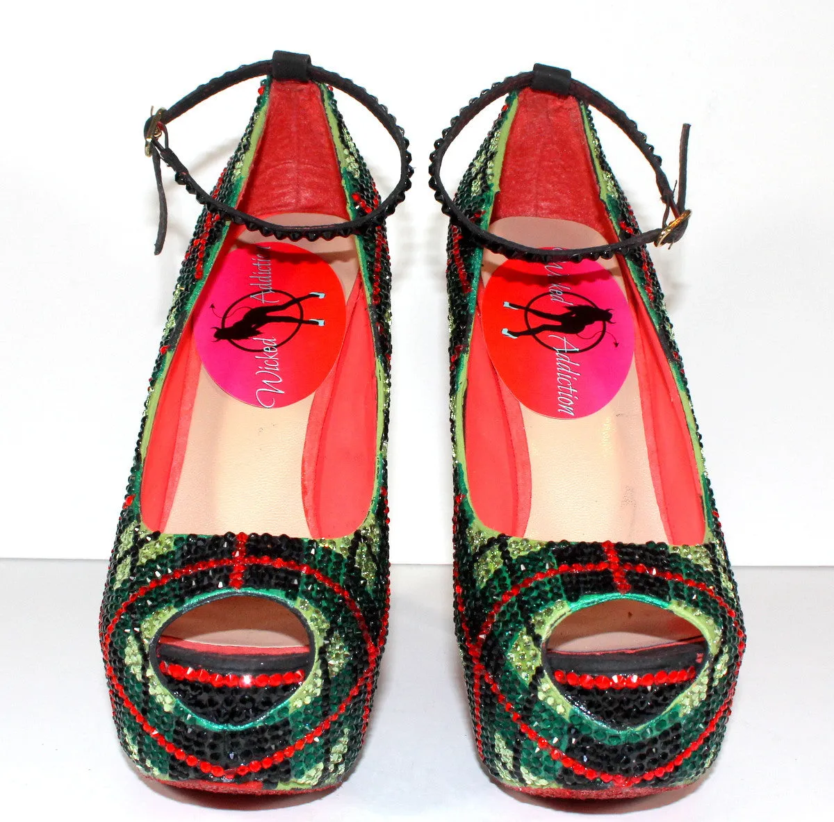 Crystal Plaid Heel: Scotland-Inspired Pumps