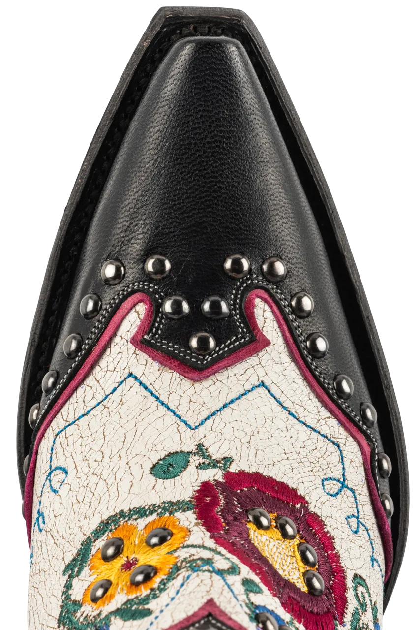 Double D Ranch by Old Gringo Women's Leather Mexicali Cowgirl Boots - Black/Taupe