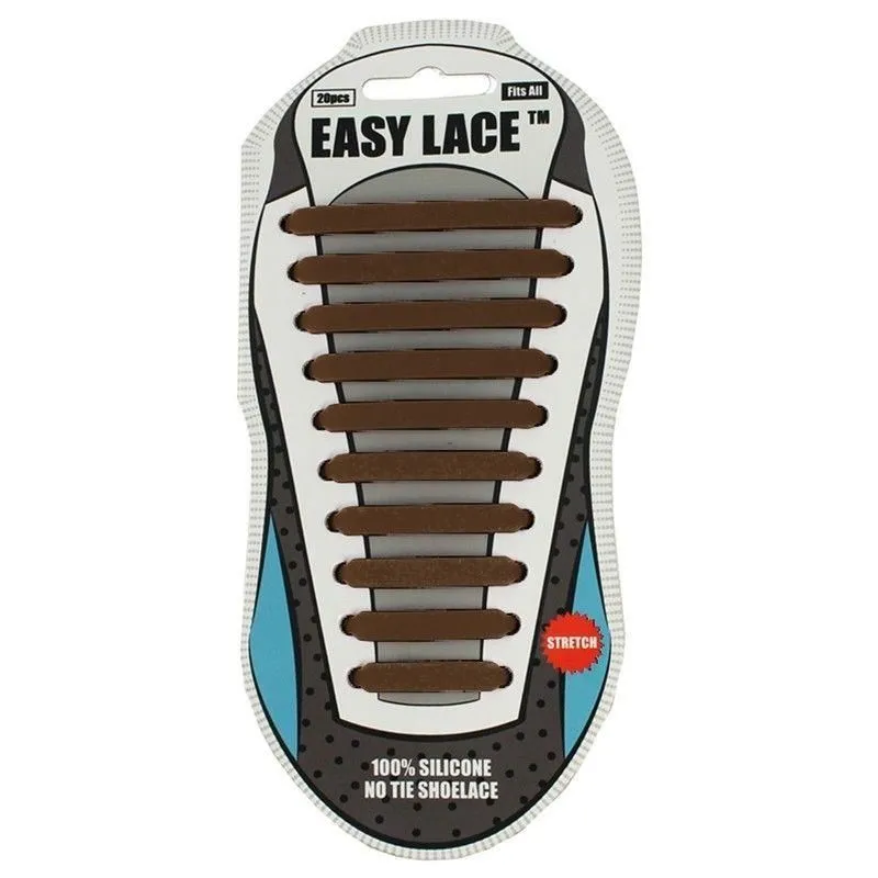 EASY LACE NO TIE ELASTIC SILICONE SLIP ON TRAINERS SHOELACES 20 PIECE