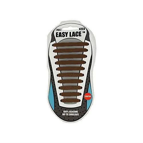 EASY LACE NO TIE ELASTIC SILICONE SLIP ON TRAINERS SHOELACES 20 PIECE