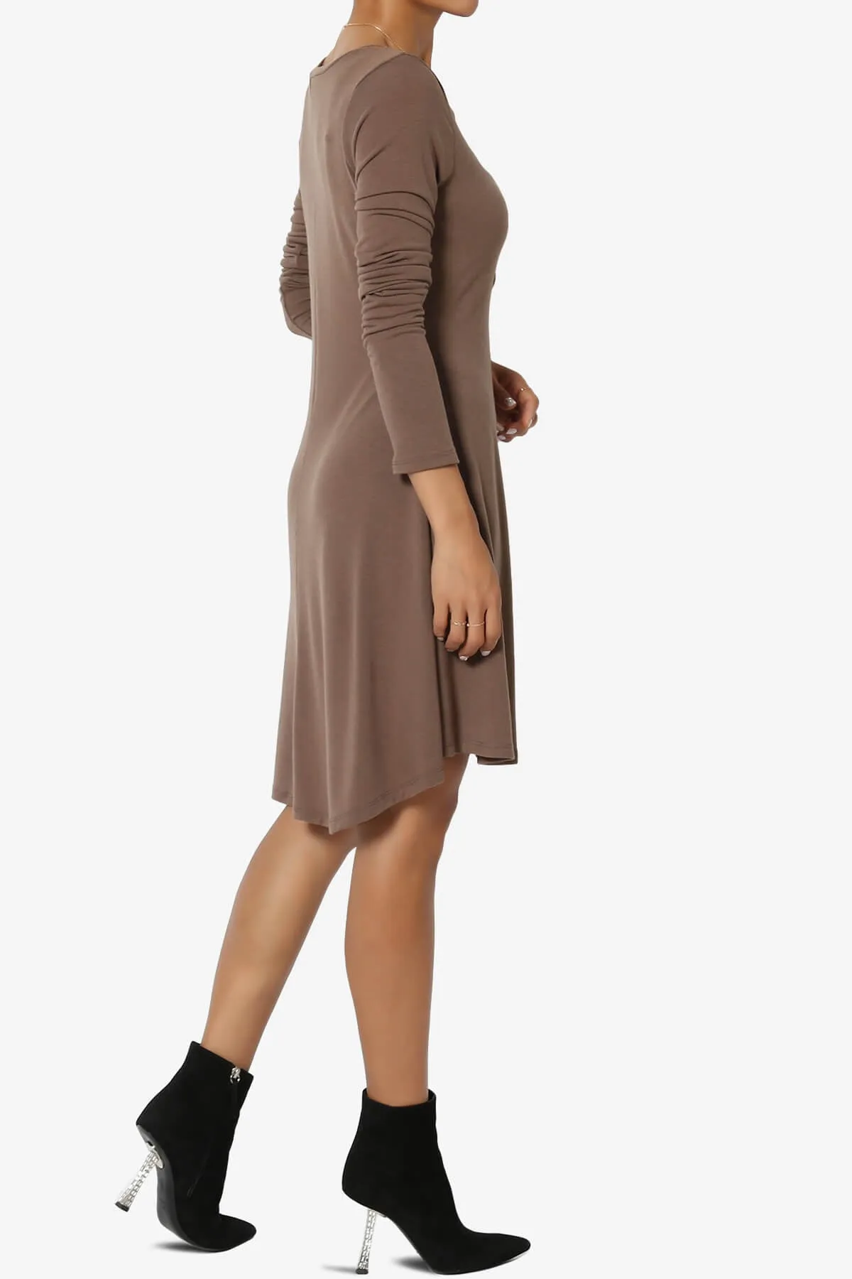 Elysia Long Sleeve Fit & Flare Jersey Dress PLUS