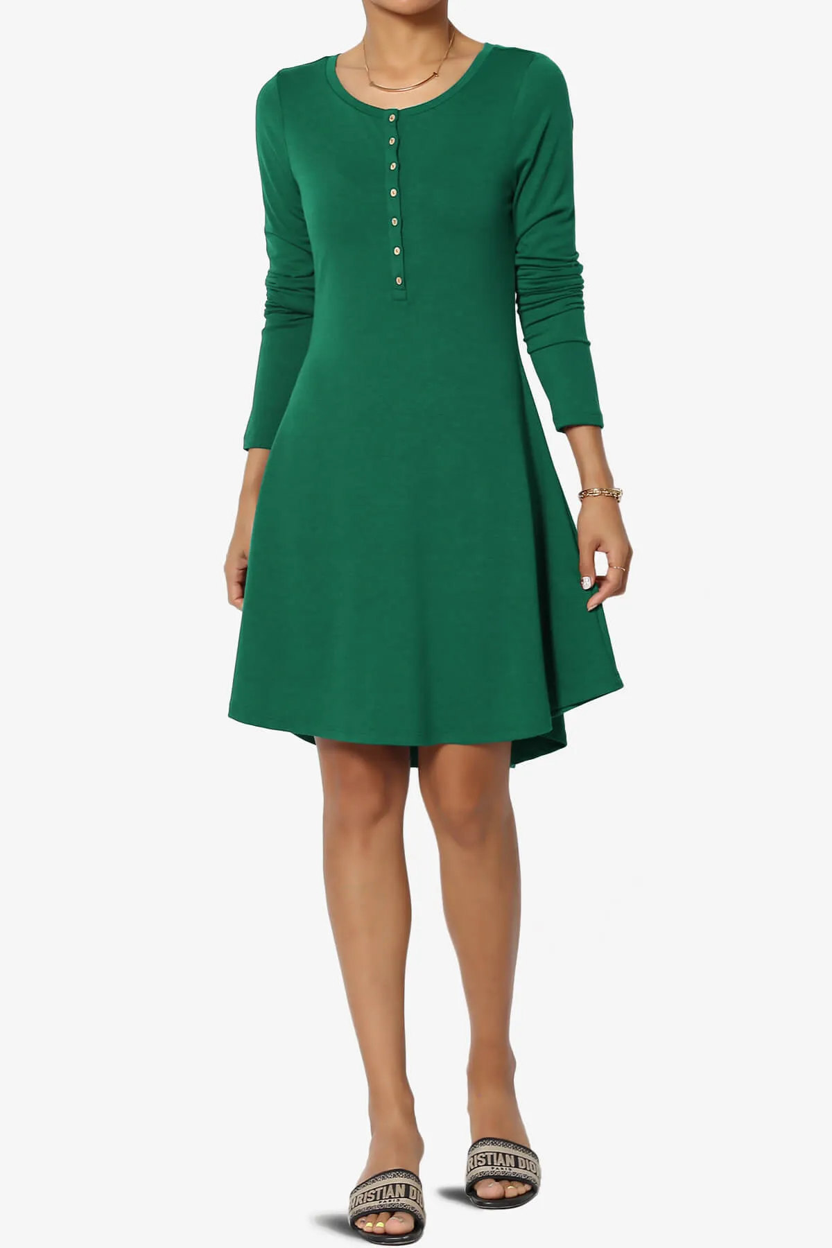 Elysia Long Sleeve Fit & Flare Jersey Dress PLUS