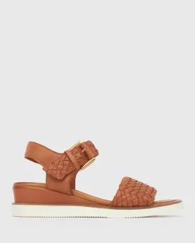FREYA Leather Low Wedge Sandal