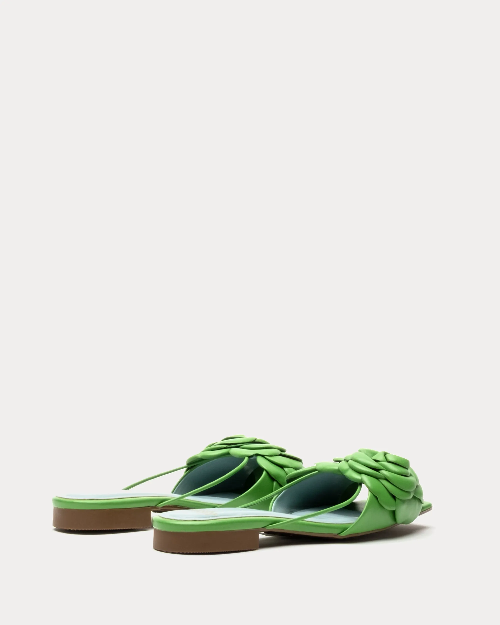 Gardenia Flower Sandal Nappa Green