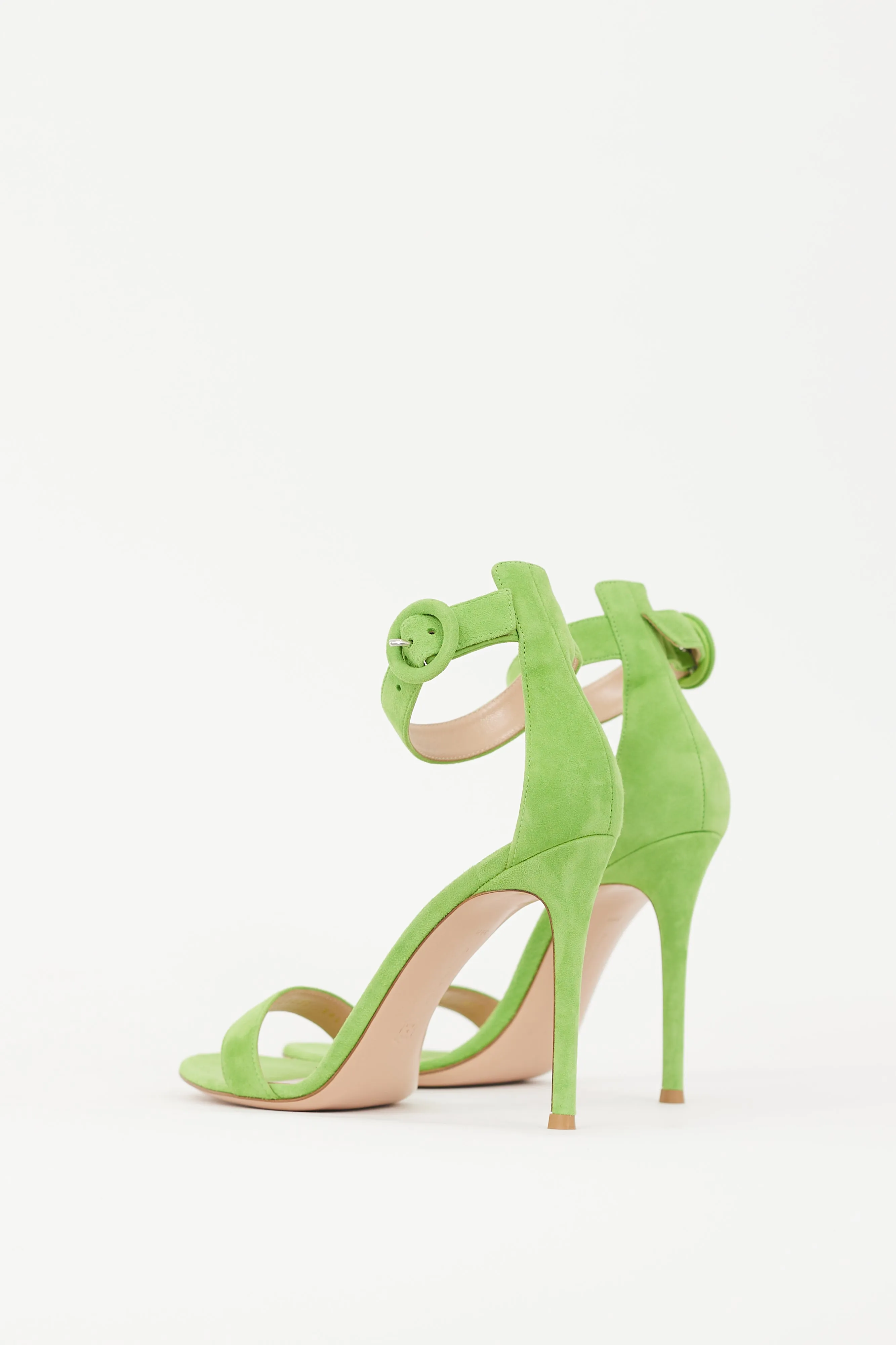Green Suede Portofino 110mm Heeled Sandal