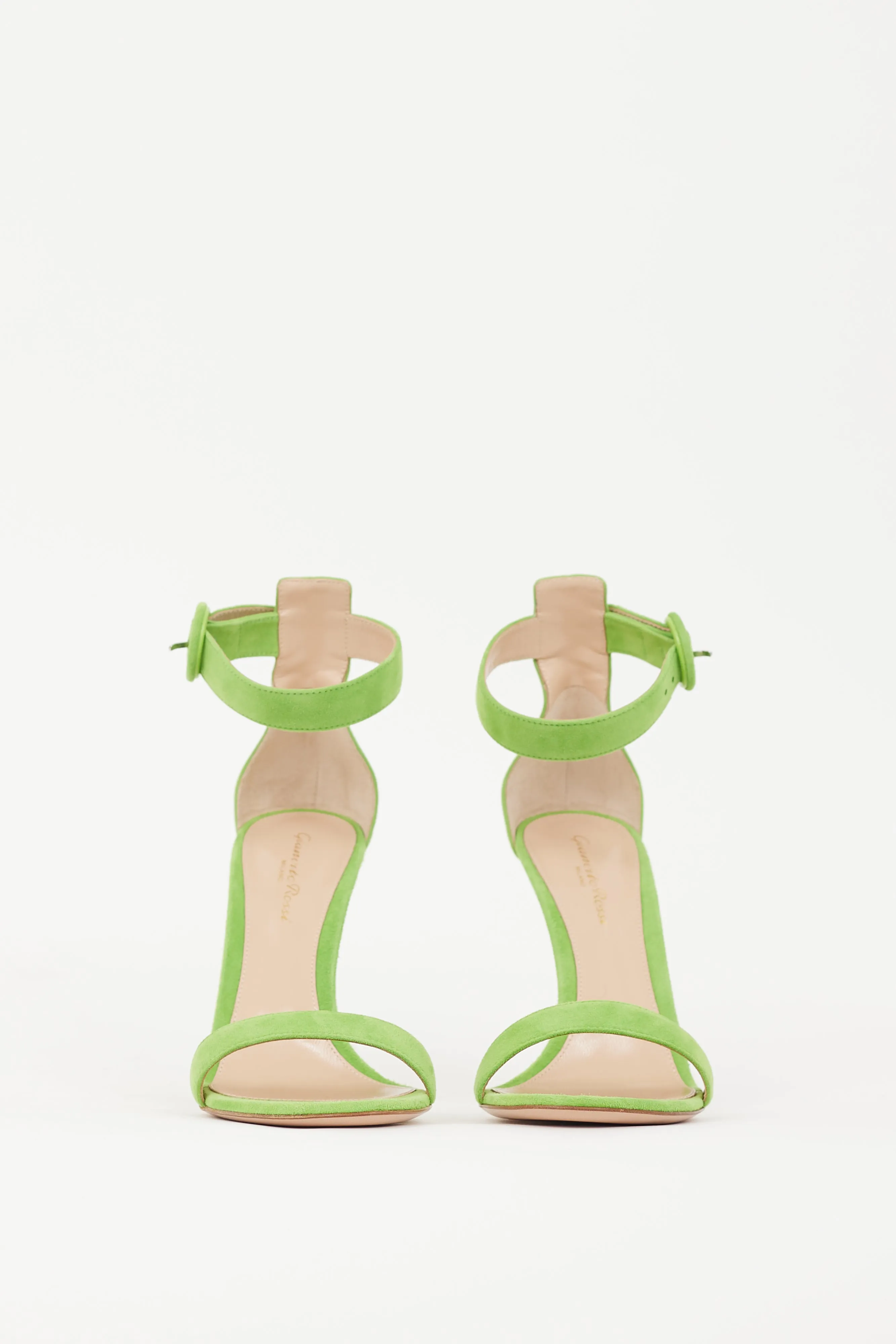 Green Suede Portofino 110mm Heeled Sandal