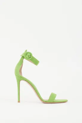 Green Suede Portofino 110mm Heeled Sandal