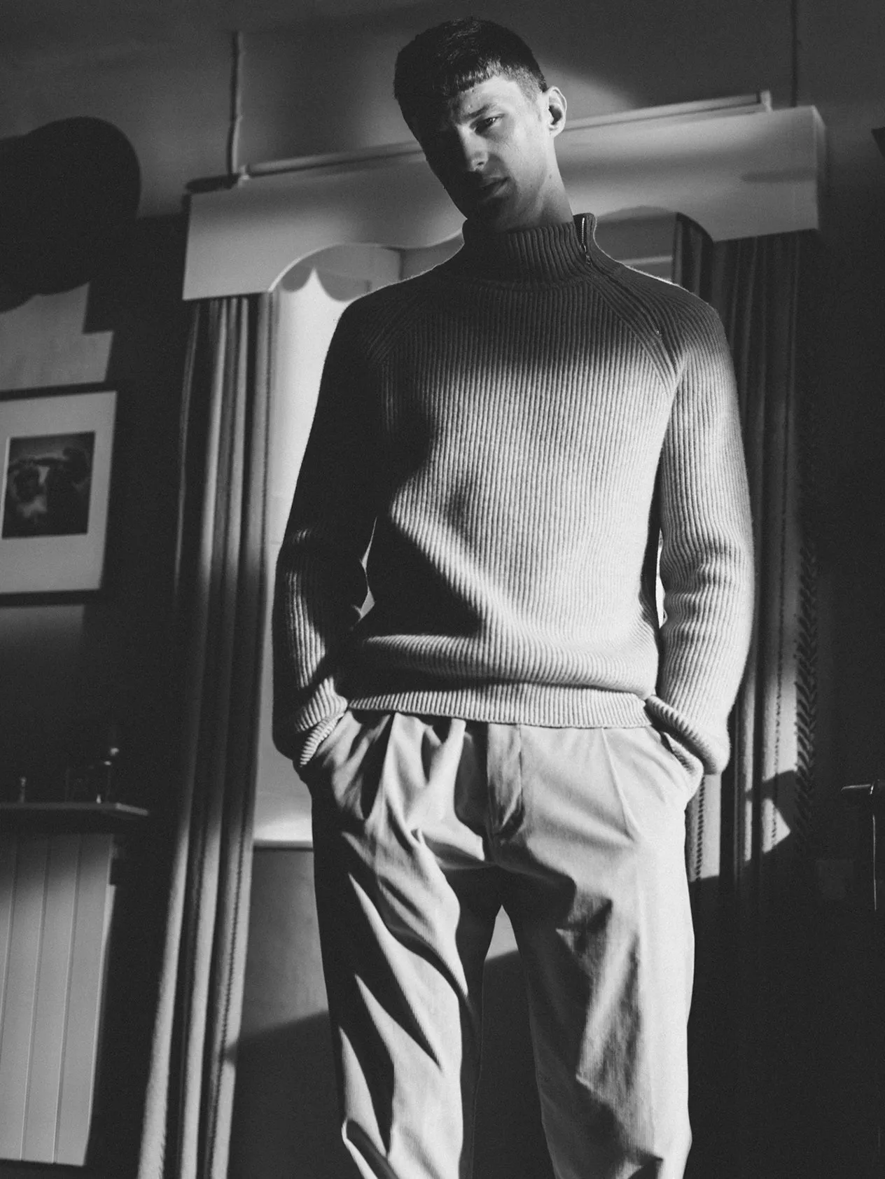 Grey Driving Sweater