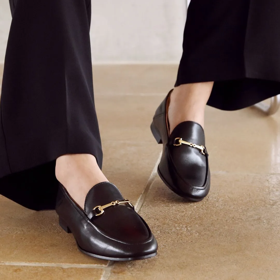 Harper: Black Leather Loafers