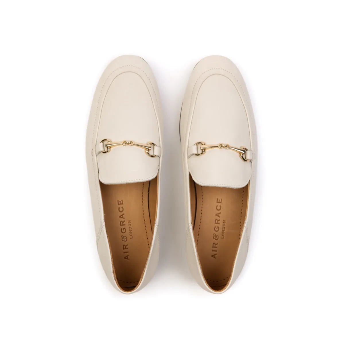 Harper: Ivory Leather Loafers