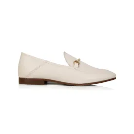 Harper: Ivory Leather Loafers