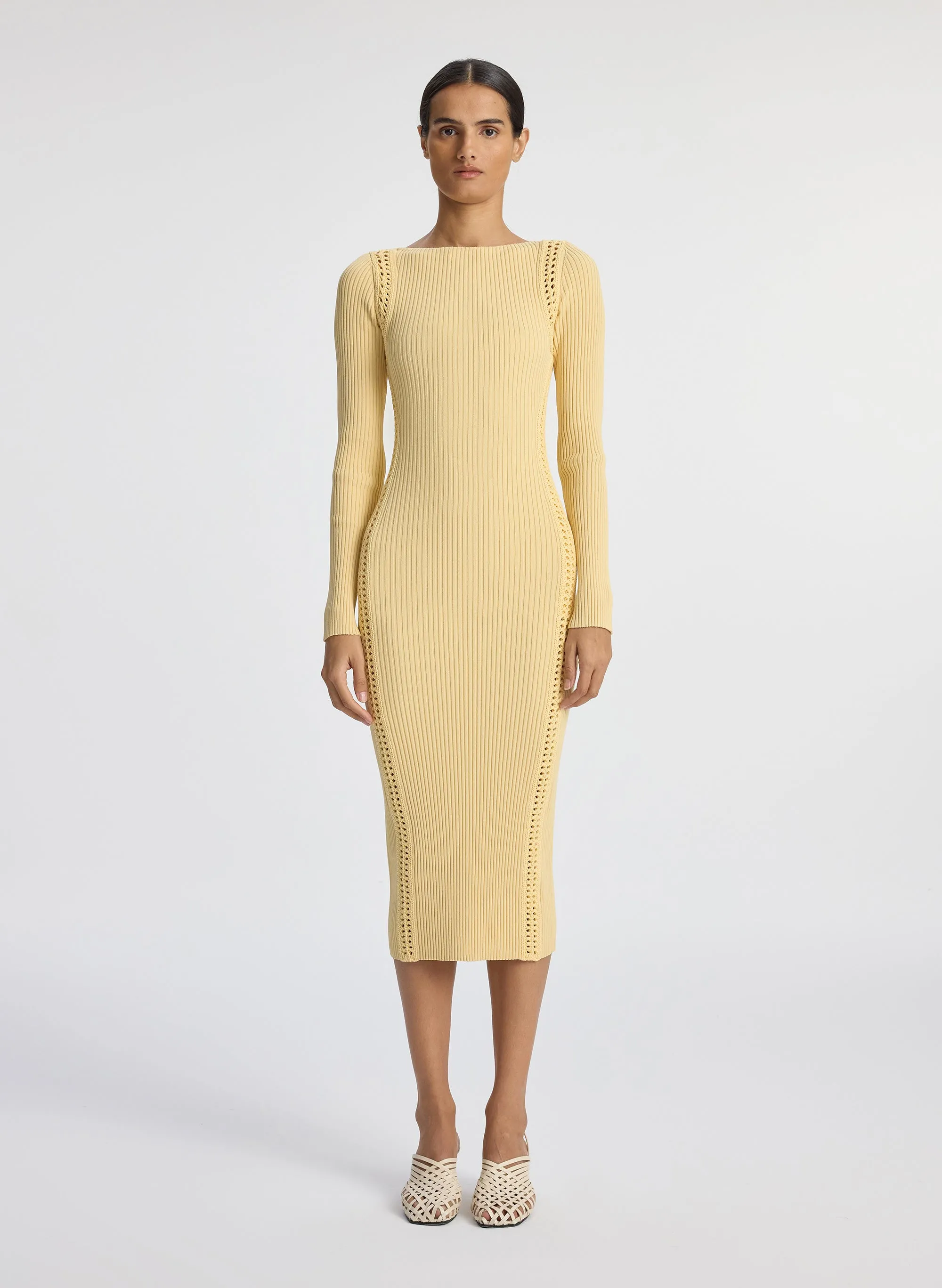 Isa Crochet Trim Midi Dress