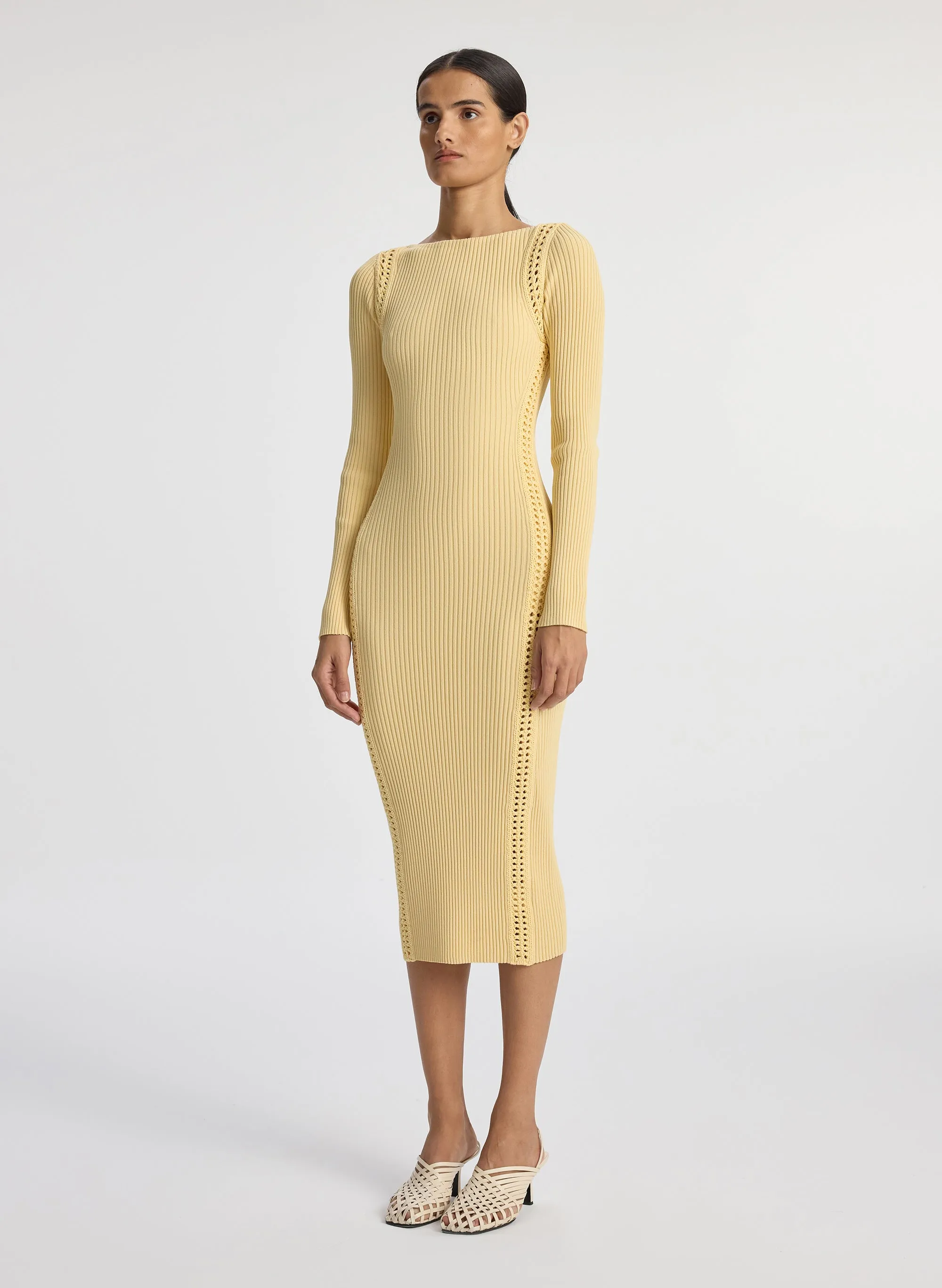 Isa Crochet Trim Midi Dress
