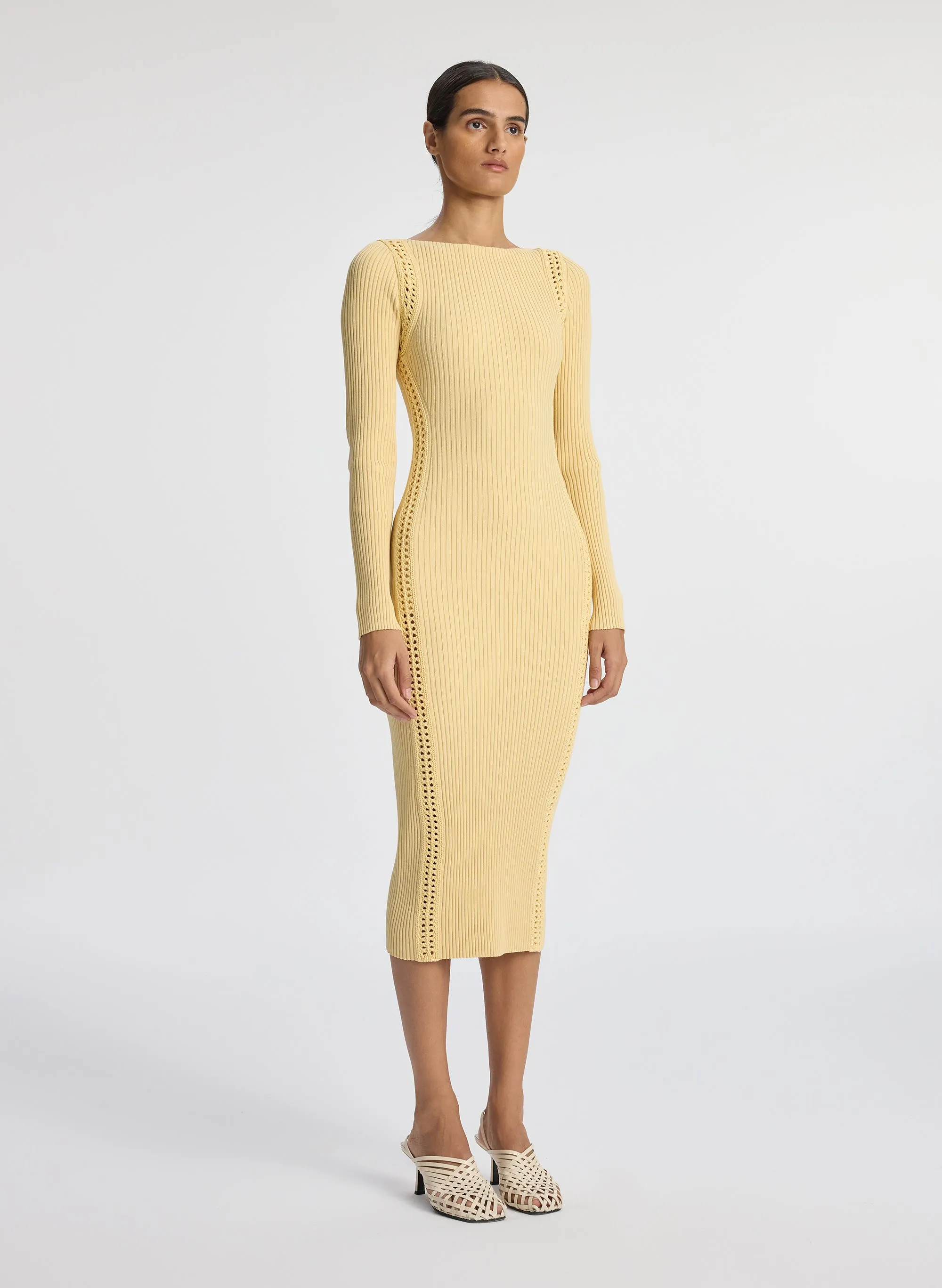 Isa Crochet Trim Midi Dress