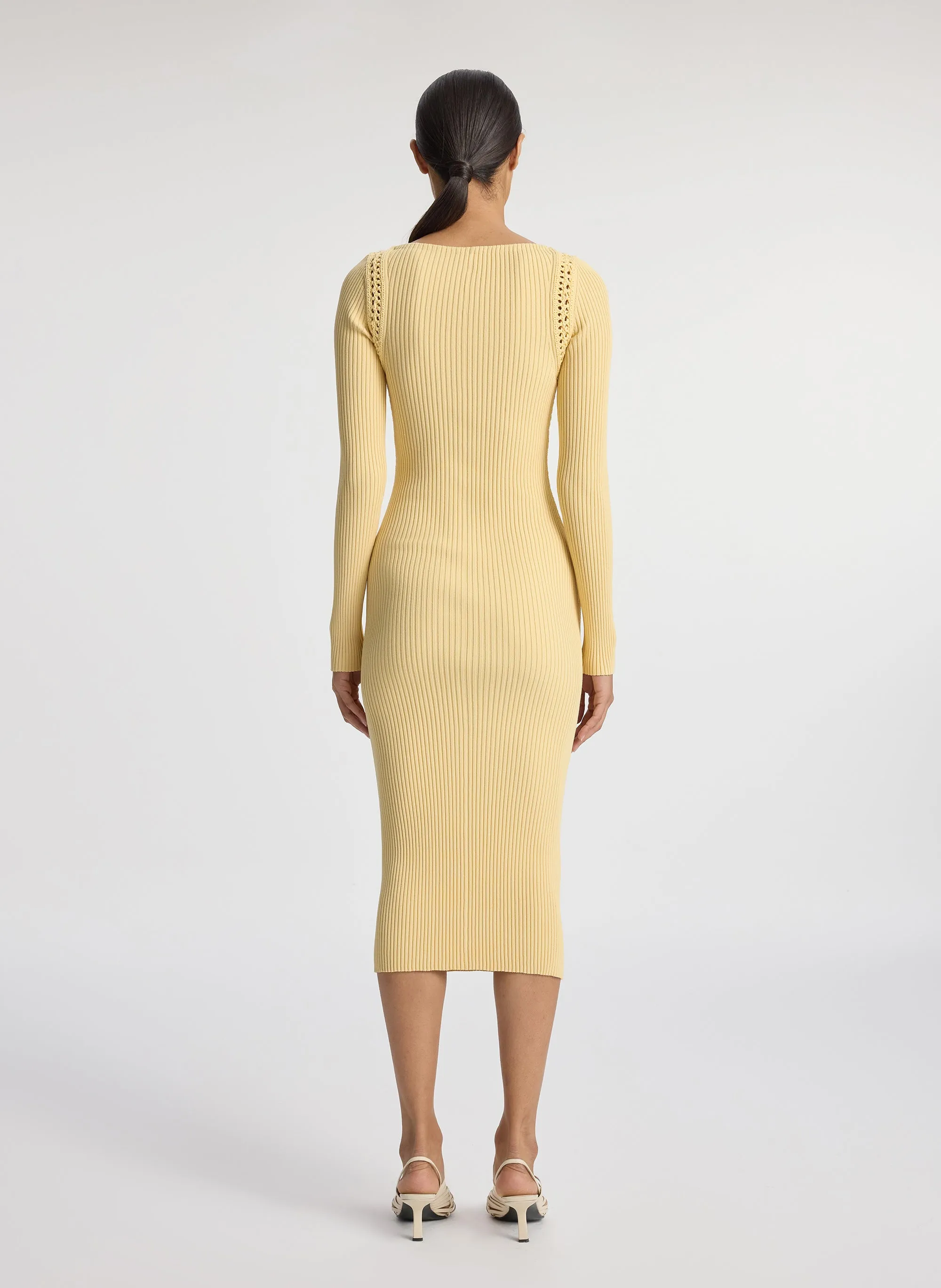 Isa Crochet Trim Midi Dress