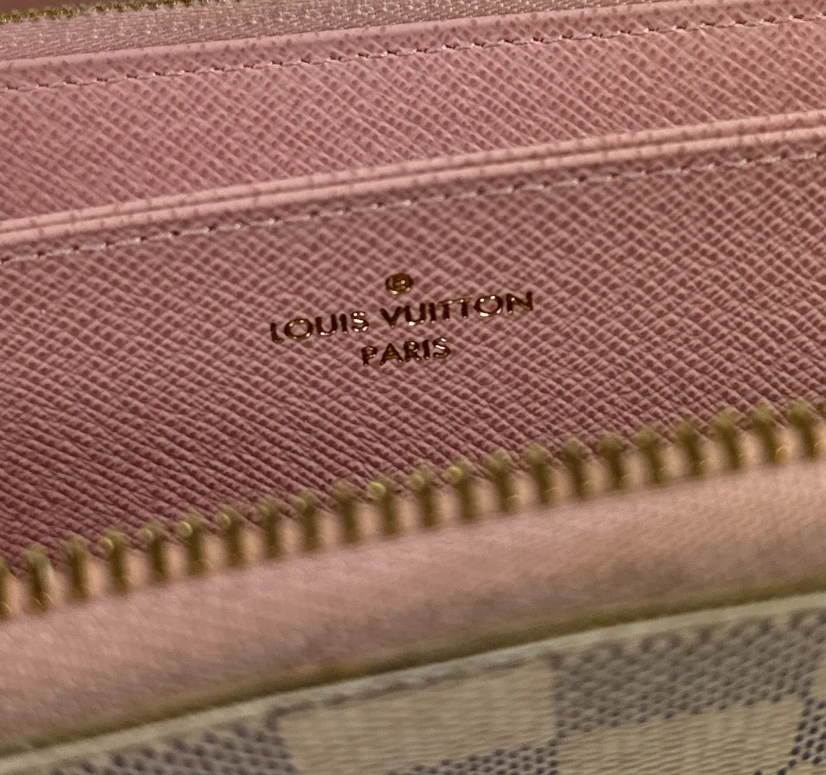 Louis Vuitton damier azur rose ballerina zippy wallet SD4240